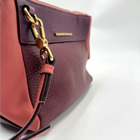 Auth Marc Jacobs Color block Maroon Deep Peach Small Shoulder Bag - Picture 2 of 12